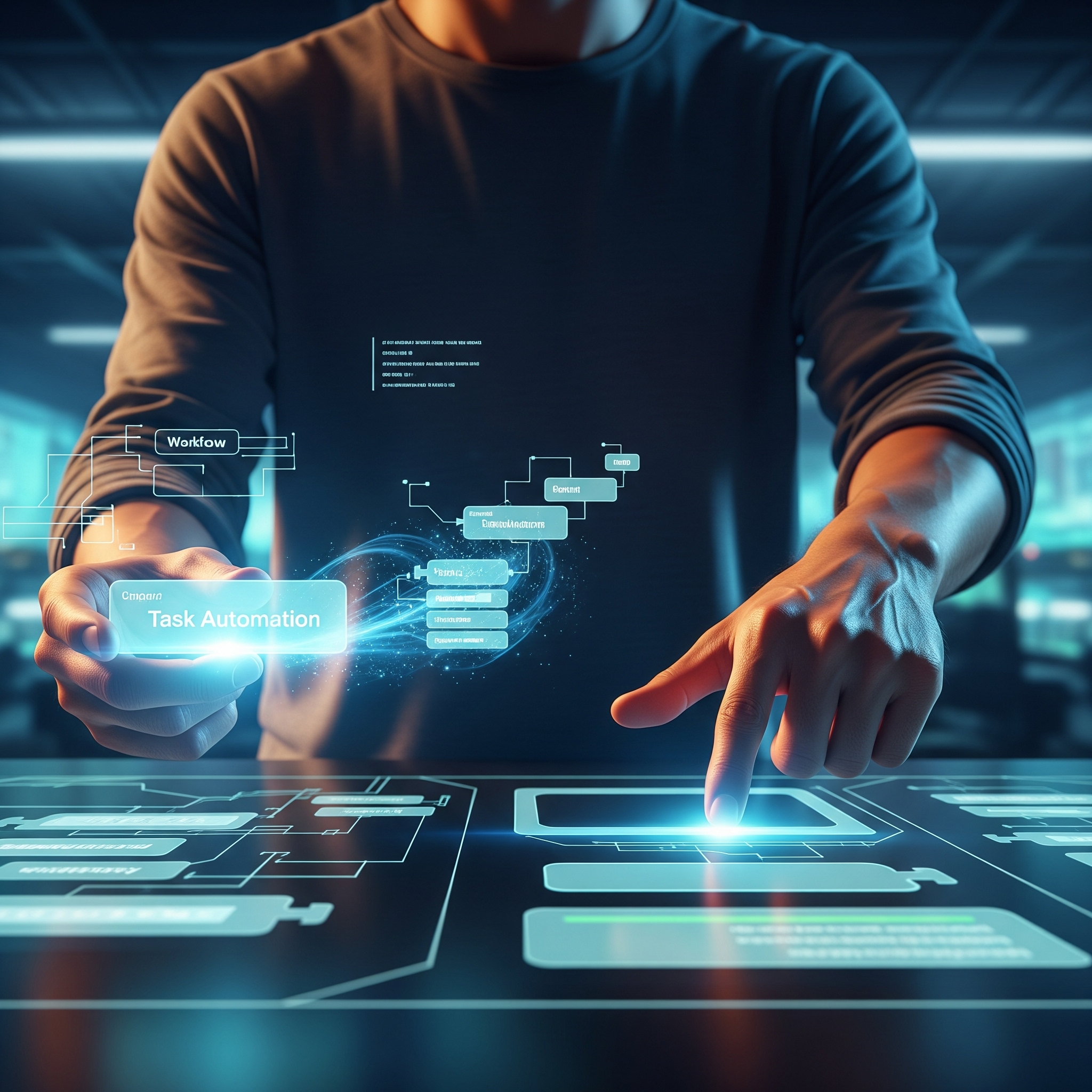 Custom software development platform showing AI-powered business solutions for SMEs